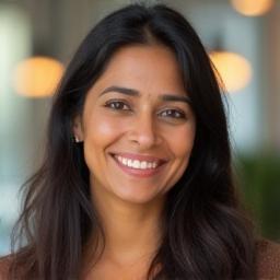 Priya Patel smiling at reception